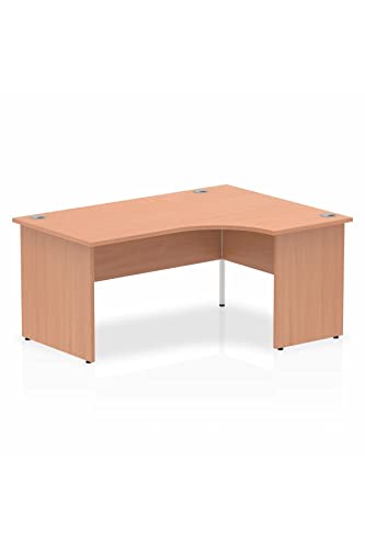 Dynamic Impulse 1600mm Right Crescent Desk Oak Top White Panel End Leg TT000041