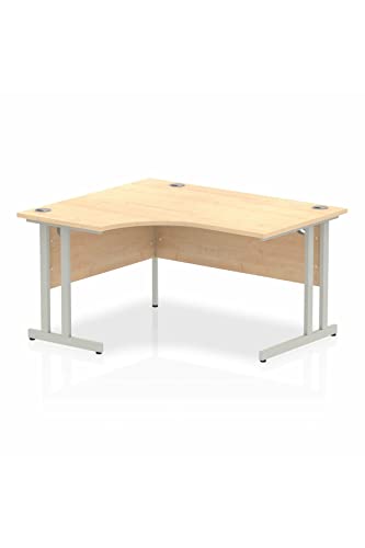 Dynamic Impulse 1400mm Left Hand Crescent Desk Maple Top Silver Cantilever Leg I003820