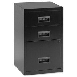 Pierre Henry Steel Filing Cabinet with 3 Lockable Drawers COMBI 400 x 400 x 660 mm Black