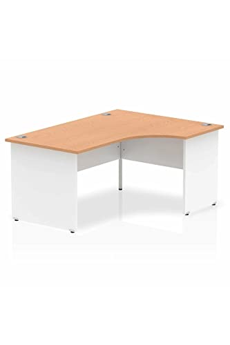 Dynamic Impulse 1600mm Right Crescent Desk Oak Top White Panel End Leg TT000041