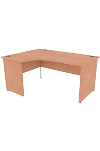 Dynamic Impulse 1800mm Left Crescent Desk Oak Top White Panel End Leg TT000035