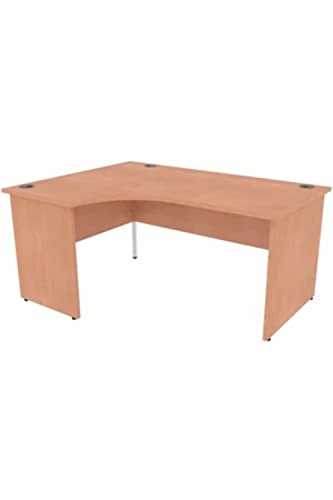 Dynamic Impulse 1600mm Left Crescent Desk Oak Top White Panel End Leg TT000029