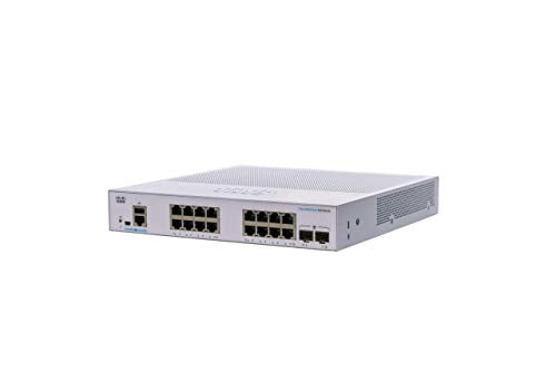 Cisco Business 250 Series 250-16T-2G - Switch - L3 - smart - 16 x 10/100/1000 + 2 x Gigabit SFP - rack-mountable