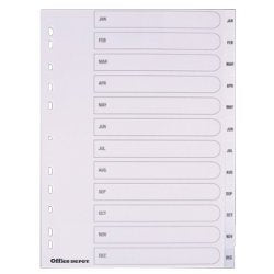 Best Value Polypropylene punched Divider A4 Jan - Dec White