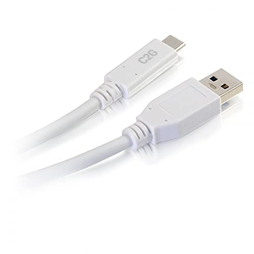 C2G 3ft USB C 3.0 to USB Cable - USB C to USB A - M/M - USB cable - USB Type A (M) to USB-C (M) - USB 3.1 - 30 V - 3 A - 91.4 cm - white