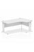 Dynamic Impulse 1400mm Right Crescent Desk Grey Oak Top White Cable Managed Leg I003861