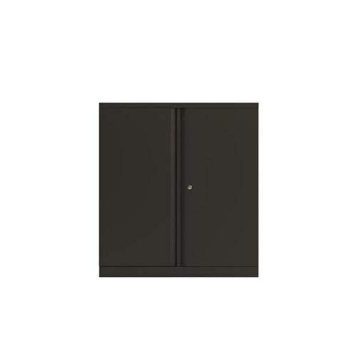 Best Value Bisley Two Door Steel Storage Cupboard Low 1000mm Cupboard with Shelf Black 158423