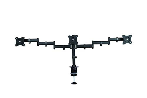 NewStar NeoMounts Tilt/Turn/Rotate Triple Desk Mount (clamp) for three 10-27" Monitor Screens, Height Adjustable - Black - Desk mount for 3 LCD displays - black - screen size: 10"-27"