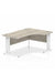 Dynamic Impulse 1800mm Right Crescent Desk Grey Oak Top White Cable Managed Leg I003535