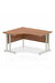 Dynamic Impulse 1400mm Left Hand Crescent Desk Walnut Top Silver Cantilever Leg I003823