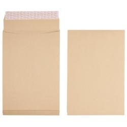 Best Value Premium Brown Gusset V Base 381 x 254 x 25mm Peel and Seal 140gsm Plain - Box of 125