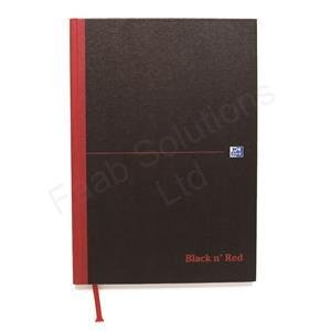 Best Value Oxford Black n Red Book Casebound 90gsm Plain 192 Pages A4 Ref H64068 [Pack of 5]