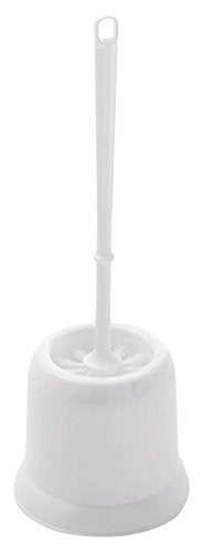 Best Value Addis Toilet Brush Round with Open Holder, Plastic, White