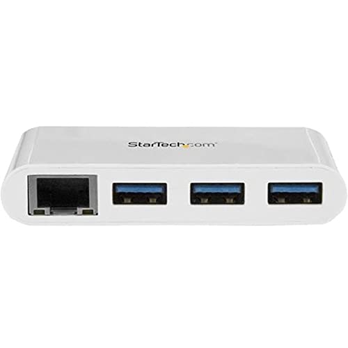 3 Port USB3 Hub Gbe USBc To 3XUSBa White