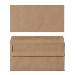 Best Value Business Plain Manilla Self Seal Wallet Envelopes 89 x 152mm 90gsm - Box of 500