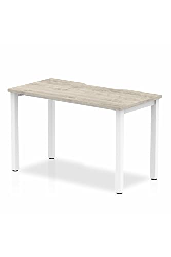 Dynamic Evolve Plus 1200mm Single Starter Desk Grey Oak Top White Frame BE760