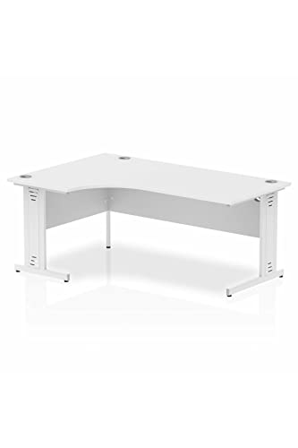 Dynamic Impulse 1800mm Left Crescent Desk White Top White Cable Managed Leg MI002398