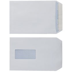 Best Value Premium Peel & Seal Envelopes White Pocket C5 110gsm Window -Box of 500