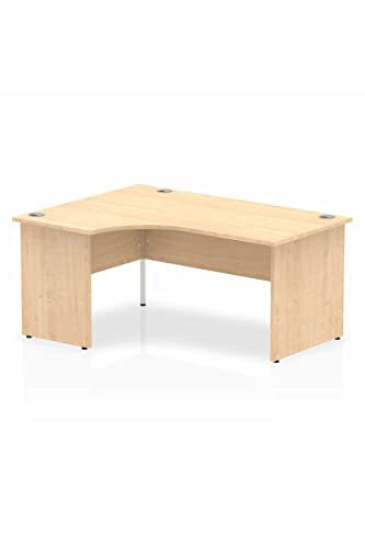 Dynamic Impulse 1600mm Left Crescent Desk Maple Top Panel End Leg I000453