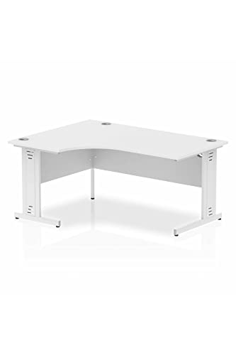 Dynamic Impulse 1600mm Left Crescent Desk White Top White Cable Managed Leg MI002396