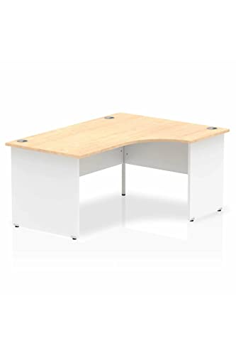 Dynamic Impulse 1600mm Right Crescent Desk Maple Top White Panel End Leg TT000115