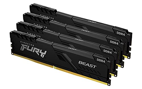 Kingston FURY Beast - DDR4 - kit - 32 GB: 4 x 8 GB - DIMM 288-pin - 3600 MHz / PC4-28800 - CL17 - 1.35 V - unbuffered - non-ECC - black