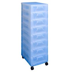 Best Value Really Useful Storage Unit - 8 x 7L - Clear Tower Clear Drawers