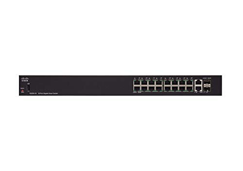 Cisco 250 Series SG250-18 - Switch - L3 - smart - 16 x 10/100/1000 + 2 x combo Gigabit Ethernet/Gigabit SFP - rack-mountable