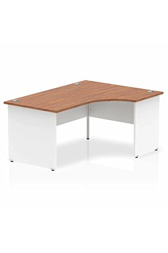 Dynamic Impulse 1600mm Right Crescent Desk Walnut Top White Panel End Leg TT000037