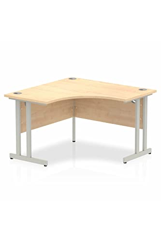 Dynamic Impulse 1200mm Corner Desk Maple Top Silver Cantilever Leg I000362