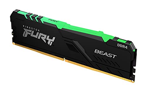 Kingston FURY Beast RGB - DDR4 - module - 32 GB - DIMM 288-pin - 3600 MHz / PC4-28800 - CL18 - 1.35 V - unbuffered - non-ECC - black