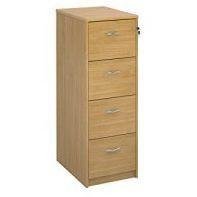 Impulse 4 Drawer Filing Cabinet Oak I000782