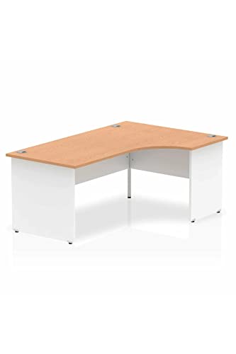 Dynamic Impulse 1800mm Right Crescent Desk Oak Top White Panel End Leg TT000047