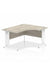 Dynamic Impulse 1400mm Right Crescent Desk Grey Oak Top White Cable Managed Leg I003861