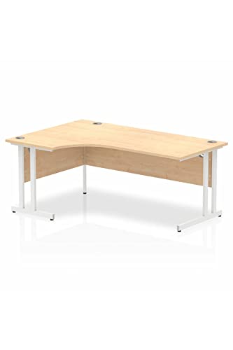 Dynamic Impulse 1800mm Left Crescent Desk Maple Top White Cantilever Leg MI002620