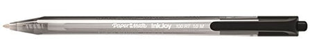 Best Value PaperMate InkJoy 100 RT Retractable Ball Pen with 1.0 mm Medium Tip - Black, Box of 20