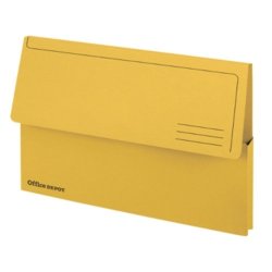 Best Value Manilla Document Wallets Heavy Weight Manilla 285gsm, A4, Yellow - Pack of 50