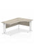 Dynamic Impulse 1600mm Right Crescent Desk Grey Oak Top White Cable Managed Leg I003533