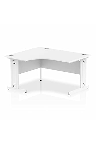 Dynamic Impulse 1400mm Left Hand Crescent Desk White Top White Cable Managed Leg I003858