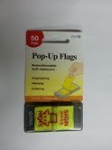 Best Value Stick N 25mm Sign Here Pop Up Flag - Yellow