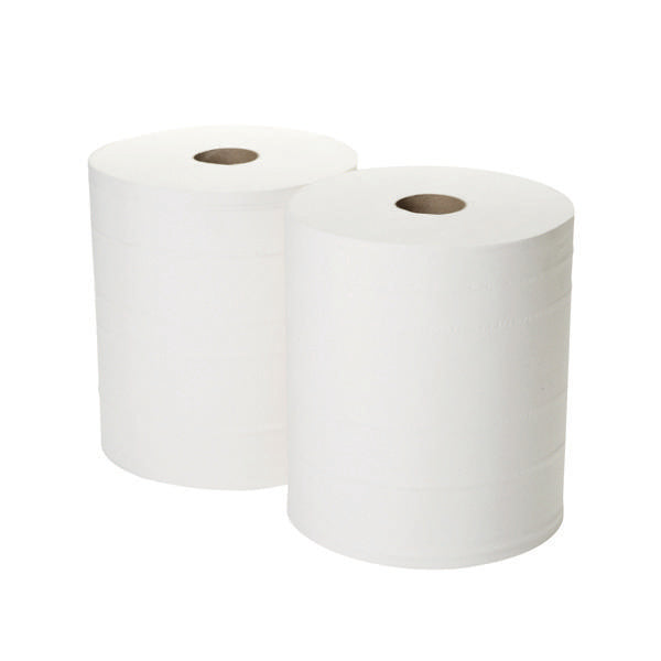 2Work Forecourt Roll 2-Ply 360Mx280mm White (Pack of 2) 2W00132