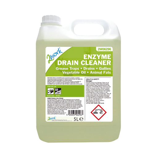 2Work Enzyme-Based Drain Cleaner 5 Litre Bulk Bottle 2W06296