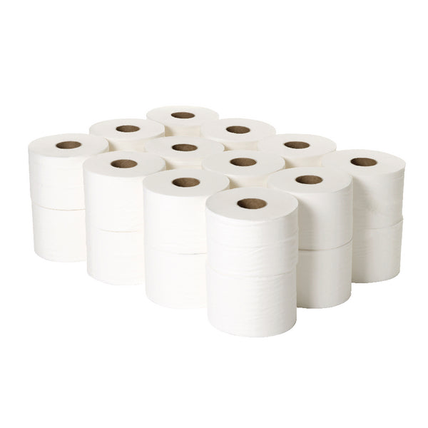 2Work Micro Twin Toilet Roll 2-Ply White 125m (Pack of 24) 2W06439