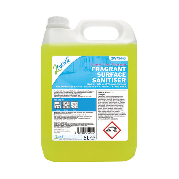 2Work Fragrant Surface Sanitiser 5 Litre 2W75443