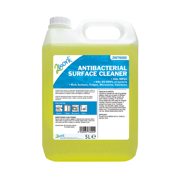 2Work Antibacterial Surface Cleaner 5 Litre Bottle 2W76000