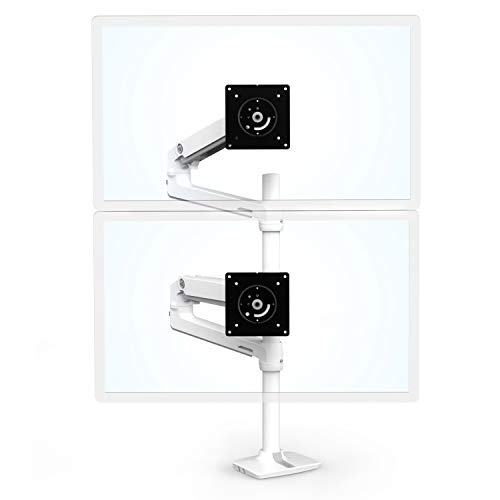 Ergotron LX Dual Stacking Arm Tall Pole - Desk mount for 2 LCD displays - aluminium - white - screen size: up to 40"