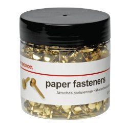 Best Value Brass Coated Steel Document Fasteners- Great for legal and Medical work 25mm - Tub of 500