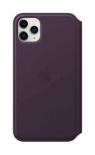 Apple Folio - Flip cover for mobile phone - leather - aubergine - for iPhone 11 Pro Max