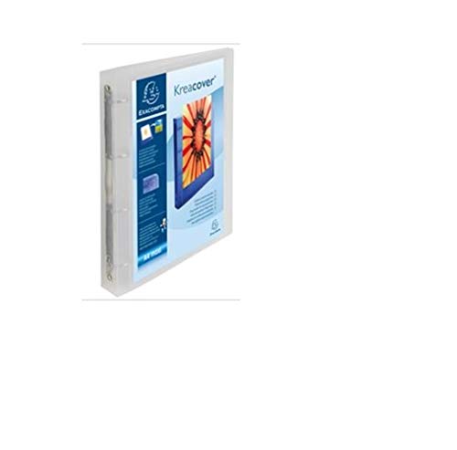 Best Value Exacompta Krea Cover A4+ 1mm Thickness 40mm Spine Polypropylene 4-Ring Binder Clear - Pack of 12