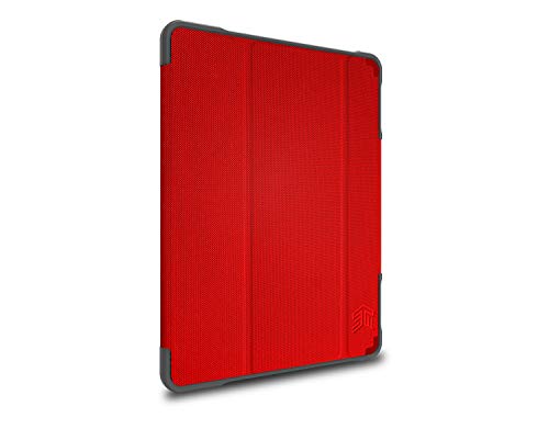 STM Dux Plus Duo 10.2 Inch Apple iPad 7th 8th Generation Folio Tablet Case Red Polycarbonate TPU Magnetic Closure 6.6 Foot Drop Tested Instant On and 
